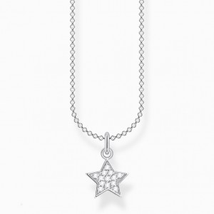 Thomas Sabo Necklace Star Pavé Silver Nahrdelnik Damske Strieborne | SK-12TQXVFAC