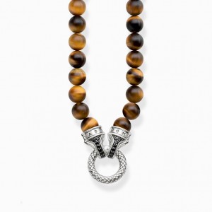 Thomas Sabo Necklace Tiger Eye Nahrdelnik Damske Strieborne | SK-95QLAKJUS