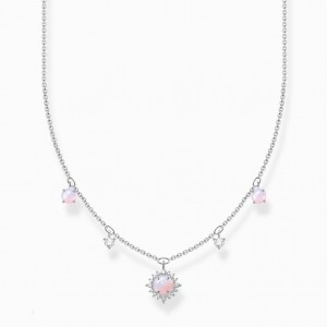 Thomas Sabo Necklace Vintage Shimmering Pink Opal-Coloured Stone Nahrdelnik Damske Strieborne | SK-29FRHVGKA