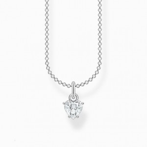 Thomas Sabo Necklace White Stone Silver Nahrdelnik Damske Strieborne | SK-43GWCOLHZ