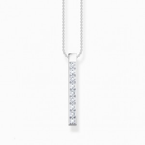 Thomas Sabo Necklace White Stones Silver Nahrdelnik Damske Strieborne | SK-65STIAZJR