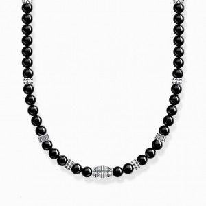 Thomas Sabo Necklace With Black Onyx Beads Silver Nahrdelnik Panske Strieborne | SK-90UNDROJM