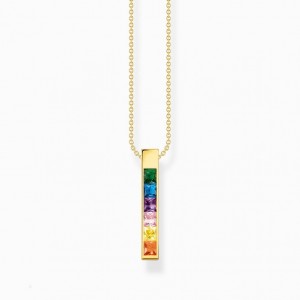 Thomas Sabo Necklace With Colourful Stones Gold Plated Nahrdelnik Damske Žlté Zlate Strieborne | SK-71WZKBGMX