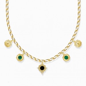 Thomas Sabo Necklace With Disc Gold Plated Nahrdelnik Damske Žlté Zlate Strieborne | SK-69PNKJUWO