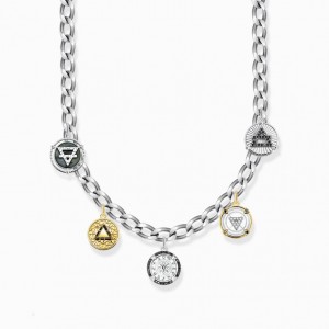Thomas Sabo Necklace With Discs Elements Of Nature Silver Nahrdelnik Panske Žlté Zlate Strieborne | SK-24TSZICDY