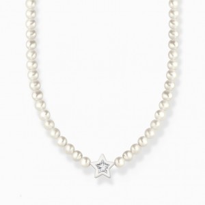 Thomas Sabo Necklace With Freshwater Pearls And Cold Enamel Silver Nahrdelnik Damske Strieborne | SK-19LZVCFMB
