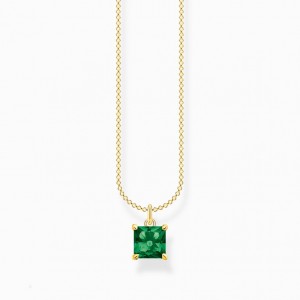 Thomas Sabo Necklace With Green Stone Gold Nahrdelnik Damske Žlté Zlate Strieborne | SK-39ZJUIEVM