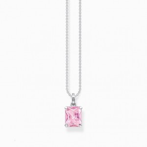 Thomas Sabo Necklace With Pink Stone Silver Nahrdelnik Damske Strieborne | SK-59JOQGYSP