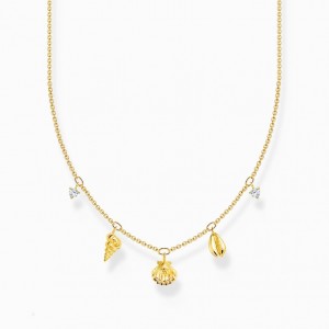 Thomas Sabo Necklace With Shells Gold Nahrdelnik Damske Žlté Zlate Strieborne | SK-30USNJOYV