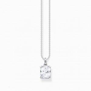 Thomas Sabo Necklace With White Stone Silver Nahrdelnik Damske Strieborne | SK-04TFJSGOR