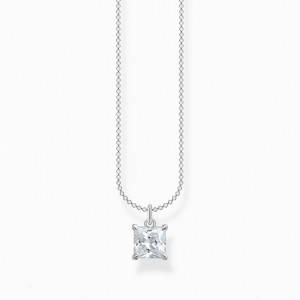 Thomas Sabo Necklace With White Stone Silver Nahrdelnik Damske Strieborne | SK-32PWXNFRU