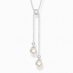 Thomas Sabo Pearl Necklace Nahrdelnik Damske Strieborne | SK-26FMQXHCS