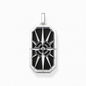 Thomas Sabo Pendant Compass Star Black Prívesky Panske Strieborne | SK-61RMLKSEP