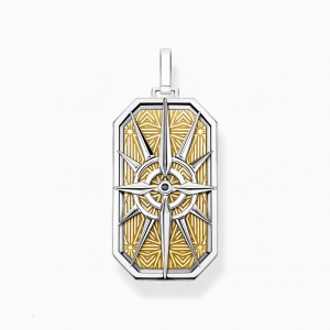 Thomas Sabo Pendant Compass Star Gold Prívesky Panske Žlté Zlate Strieborne | SK-23YPJSELA