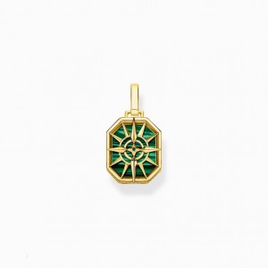 Thomas Sabo Pendant Compass Star Green Prívesky Panske Žlté Zlate Strieborne | SK-20LGHVOPI
