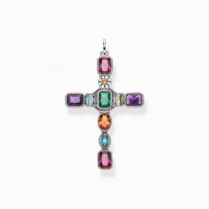 Thomas Sabo Pendant Cross Colourful Stones Prívesky Damske Strieborne | SK-07OECQTHI