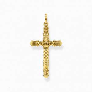 Thomas Sabo Pendant Cross Gold Prívesky Panske Žlté Zlate Strieborne | SK-59ESFAOUN