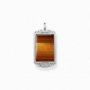 Thomas Sabo Pendant Dog Tag Tiger‘s Eye Prívesky Damske Strieborne | SK-13FLPHWCA