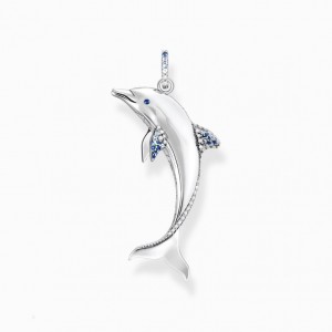 Thomas Sabo Pendant Dolphin With Blue Stones Prívesky Damske Strieborne | SK-94BKIGOVS