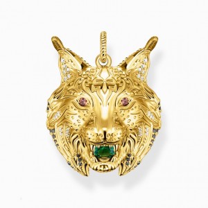 Thomas Sabo Pendant Lynx Head Gold Plated Prívesky Damske Žlté Zlate Strieborne | SK-73LJPCDSI