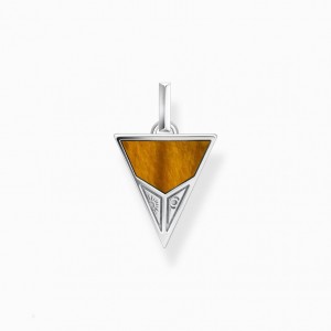 Thomas Sabo Pendant Pyramid With Black Onyx Beads And Tiger'S Eye Beads Silver Prívesky Panske Strieborne | SK-69IMDVKLA
