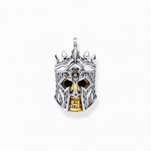 Thomas Sabo Pendant Skull Knight Prívesky Panske Žlté Zlate Strieborne | SK-73QFZYPKE