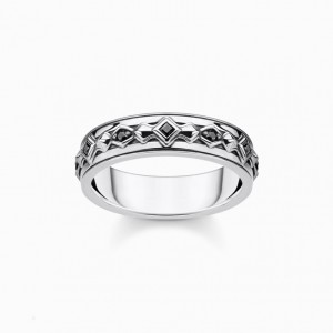 Thomas Sabo Ring Black Stones, Silver Prstene Damske Strieborne | SK-91OMFDAWS