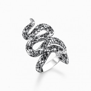 Thomas Sabo Ring Blackened Snake Prstene Damske Strieborne | SK-10UFCXPQM