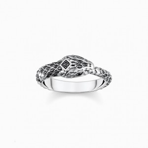 Thomas Sabo Ring Blackened Snake Prstene Damske Strieborne | SK-14BAMFTEZ