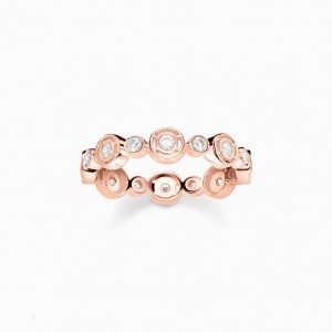 Thomas Sabo Ring Circles With White Stones Rose Gold Plated Prstene Damske Ruzove Zlate Strieborne | SK-97LDGWOPF