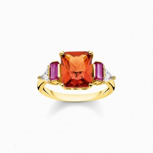 Thomas Sabo Ring Colourful Stones, Gold Prstene Damske Žlté Zlate Strieborne | SK-87QMXCGOJ