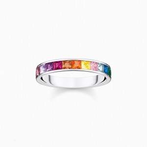 Thomas Sabo Ring Colourful Stones Silver Prstene Damske Strieborne | SK-23WVILTHM