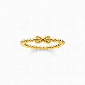 Thomas Sabo Ring Dots With Infinity Gold Prstene Damske Žlté Zlate Strieborne | SK-64SPUCTKV