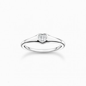 Thomas Sabo Ring Heart Silver Prstene Damske Strieborne | SK-19BTADEKY