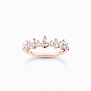 Thomas Sabo Ring Ice Crystals Rose Gold Prstene Damske Ruzove Zlate Strieborne | SK-13THJRQPE