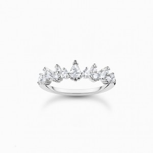 Thomas Sabo Ring Ice Crystals Silver Prstene Damske Strieborne | SK-65XACJPQB