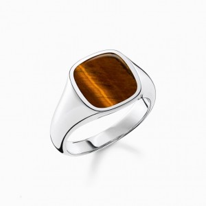 Thomas Sabo Ring Klasické Tiger‘s Eye Prstene Damske Strieborne | SK-81JEODMHY