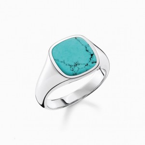 Thomas Sabo Ring Klasické Turquoise Prstene Panske Strieborne | SK-50APTGKQB