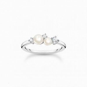 Thomas Sabo Ring Pearls With White Stones Silver Prstene Damske Strieborne | SK-36ROVLBFD