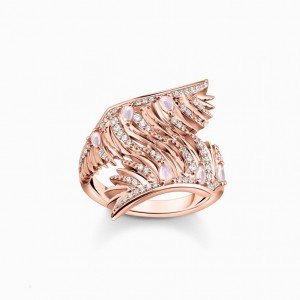 Thomas Sabo Ring Phoenix Wing With Pink Stones Rose Gold Prstene Damske Ruzove Zlate Strieborne | SK-36RZYDMSL