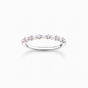 Thomas Sabo Ring Pink And White Stones Prstene Damske Strieborne | SK-87HANCIYZ