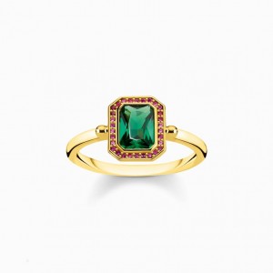 Thomas Sabo Ring Red And Green Stones, Gold Prstene Damske Žlté Zlate Strieborne | SK-82RLQCOPE