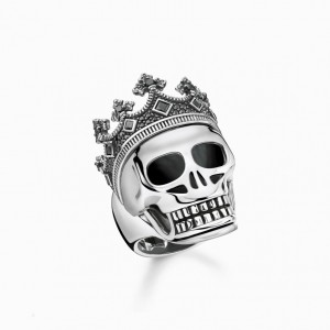 Thomas Sabo Ring Skull Crown Prstene Panske Strieborne | SK-15KJPMOTX