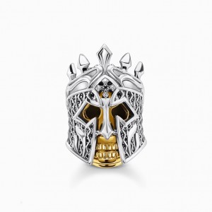 Thomas Sabo Ring Skull Knight Prstene Panske Žlté Zlate Strieborne | SK-35GUKPMET