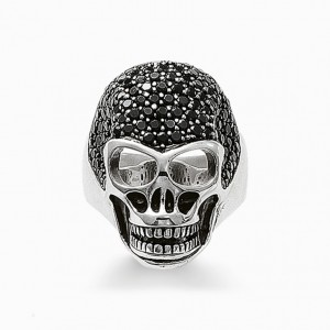 Thomas Sabo Ring Skull Pavé Prstene Panske Strieborne | SK-32EFYUNZC