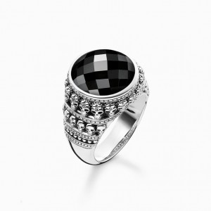Thomas Sabo Ring Skull Prstene Panske Strieborne | SK-16LWCBTSK