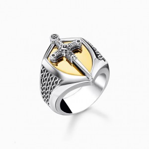 Thomas Sabo Ring Sword Gold Prstene Panske Žlté Zlate Strieborne | SK-98NXWGJLV