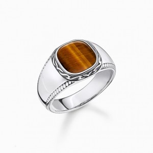 Thomas Sabo Ring Tiger‘s Eye Prstene Panske Strieborne | SK-65TVOUMXI