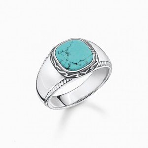 Thomas Sabo Ring Turquoise Prstene Damske Strieborne | SK-62GVMHSEU