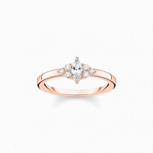 Thomas Sabo Ring Vintage White Stones Rose Gold Prstene Damske Ruzove Zlate Strieborne | SK-27ESBYAIX